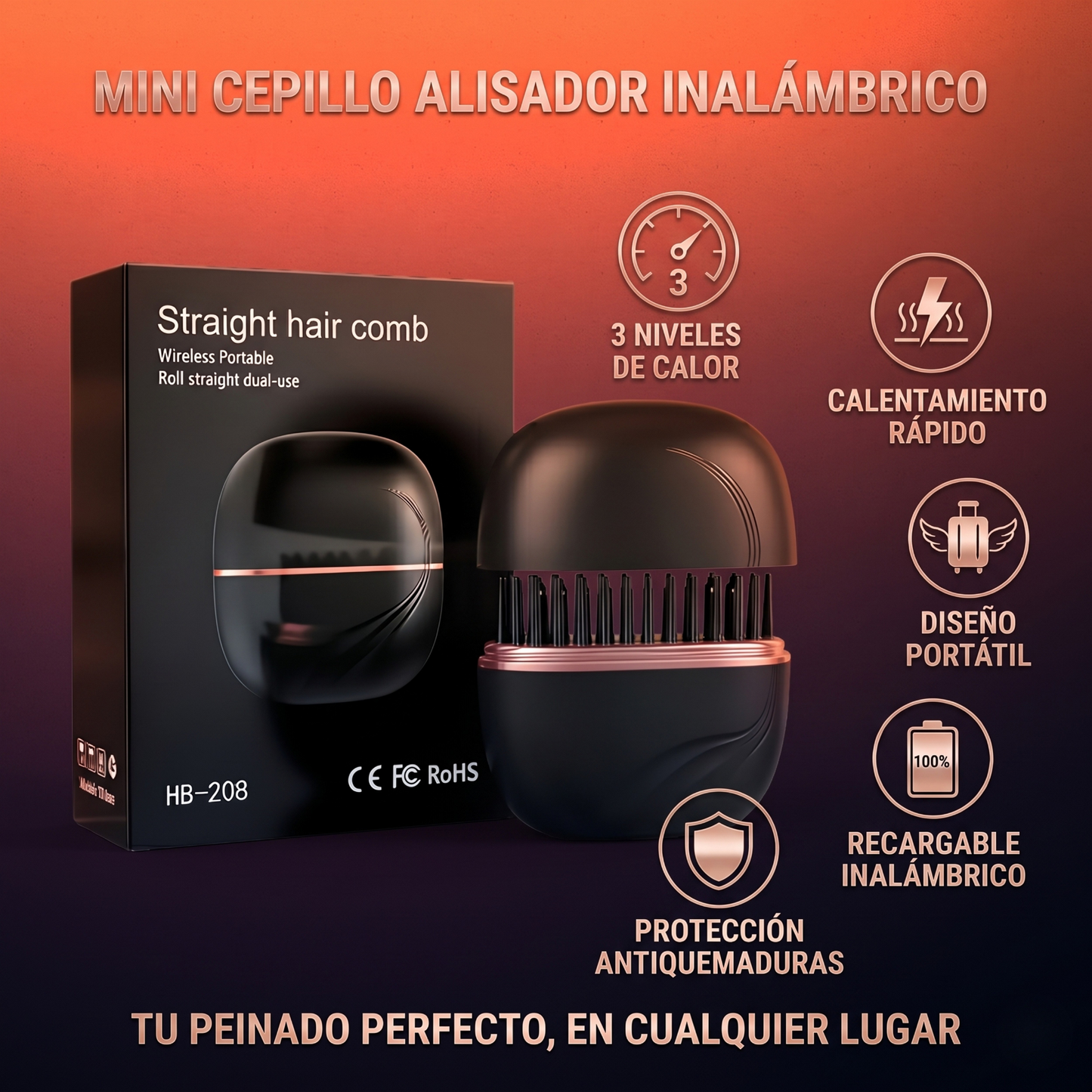 Mini alisador de cabello