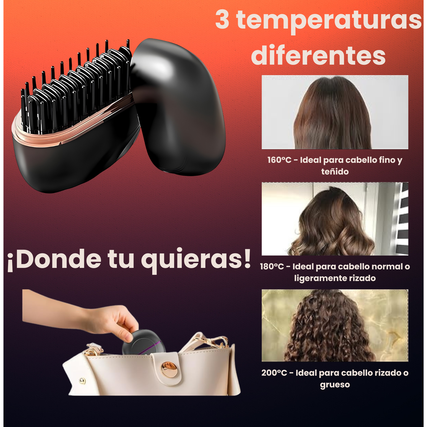 Mini alisador de cabello
